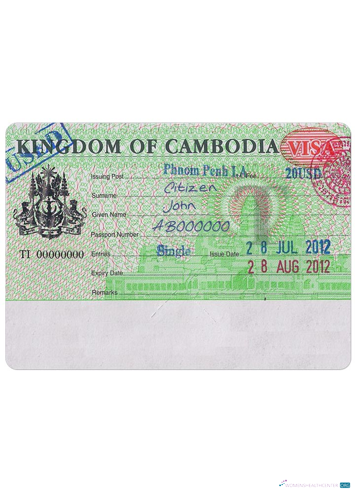 Download CAMBODIA visa Photoshop template